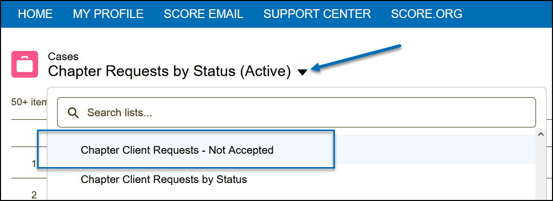 click dropdown arrow and select new list.png